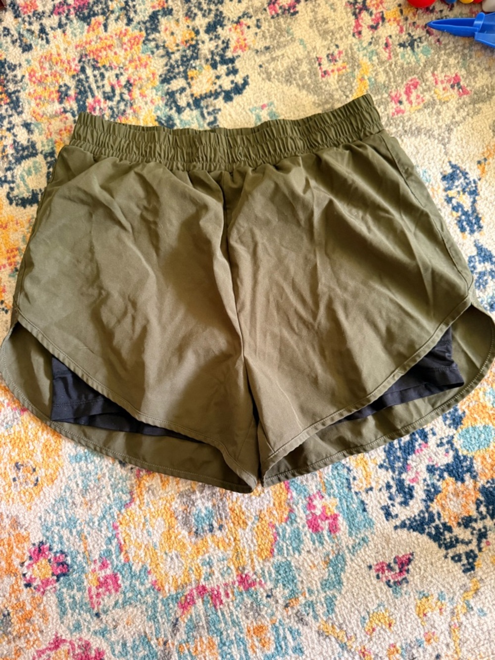 Women’s Olive Green Athletic Running Shorts